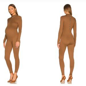 NWTs Revolve the GiGi Bumpsuit XS Mocha Brown Long Sleeve Jumpsuit